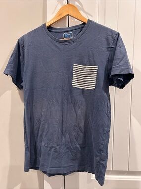 J. Crew Navy Short-Sleeve Tee with Striped Chest Pocket